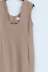 mame kurogouchi deep neck sleeveless dress MM22SS DR024 beige
